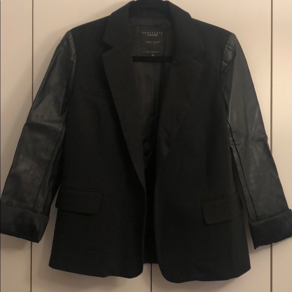 Sanctuary blazer with leather sleeves